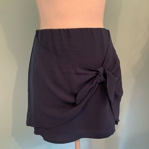 Navy blue wrap mini skirt